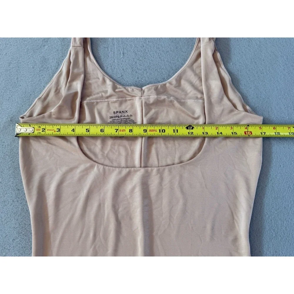 Spanx Thinstincts Open Bust Mid Thigh Bodysuit Shapewear Nude size 2X